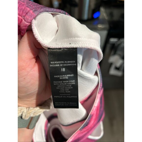 N NATORI NWT Brushstroke Pleated Dress Purple Pink Sz 18, MP $160 - Picture 9 of 11